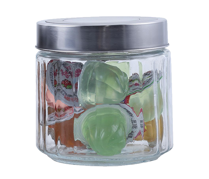 Delcasa DC1076 2 Pieces Lilac Glass Storage Jar - 800ml - Zoom Image