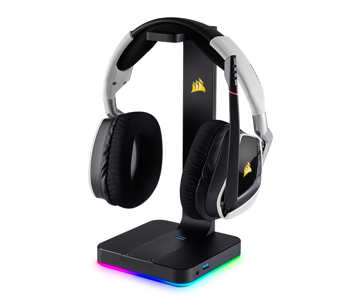 Corsair CA-9011167-NA ST100 RGB Premium Headset Stand - Black - Zoom Image 1