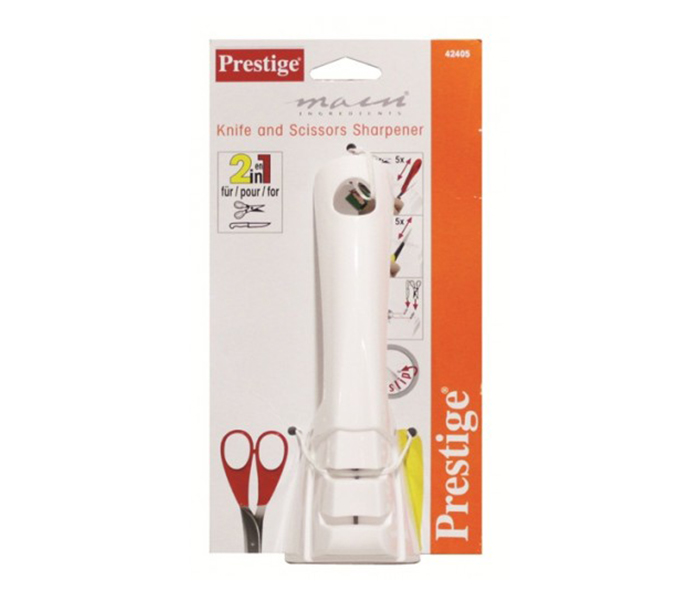 Prestige PR42405 2 in 1 Knife & Scissors Sharpener - White - Zoom Image