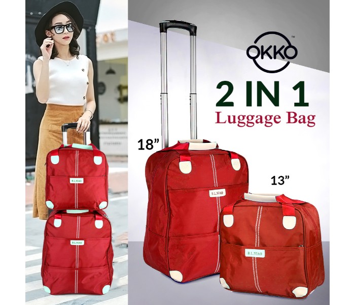 Okko OKTB21 2 in 1 Multifunction Rolling Duffel Bag Red - Zoom Image 6