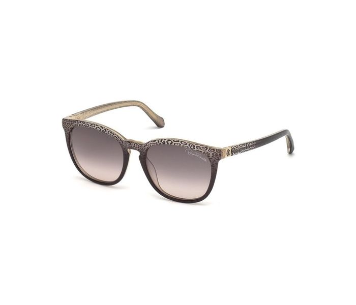 Roberto Cavalli 1019 50B Wayfarer Leopard Brown Frame & Brown Gradient Mirrored Sunglasses for Women - Zoom Image