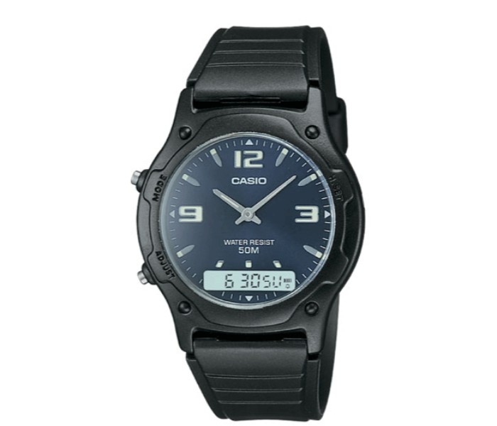 Casio AW-49HE-2A Mens Analog and Digital Watch Black and Blue - Zoom Image