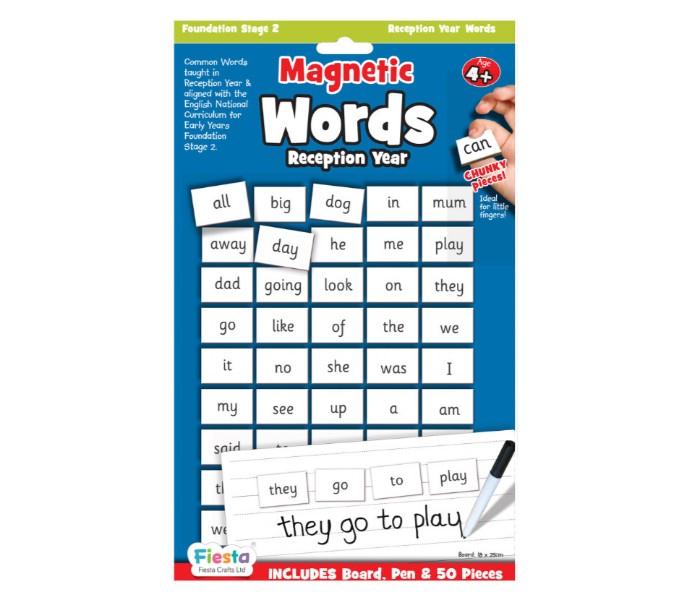 Fiesta Crafts T-2536 Magnetic Words & Board for Reception Year Assorted - Zoom Image 1