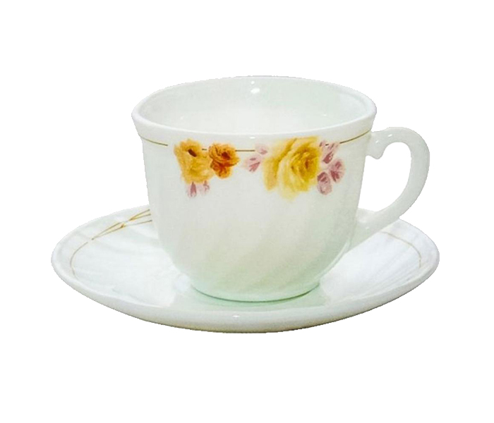 Royalford RF2309-CS12 12 Pieces Opal Ware Cup & Saucer - Off White - Zoom Image