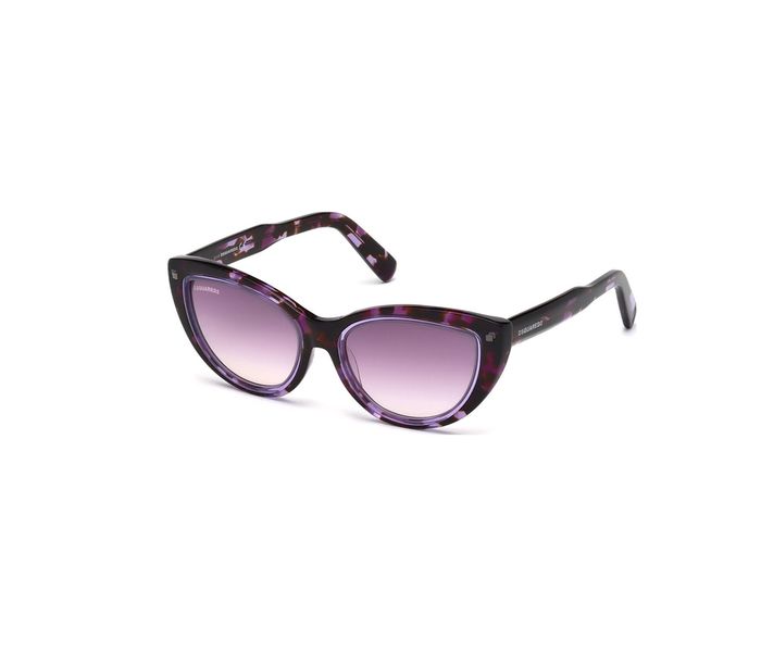 Dsquared2 DQ0170 55Y Cat Eye Colorful Havana Frame & Purple Gradient Mirrored Sunglasses for Women - Zoom Image 1