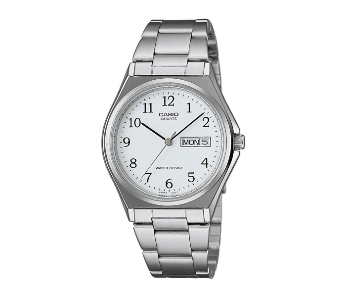 Casio MTP-1240D-7BDF Mens Analog Watch Silver and White - Zoom Image