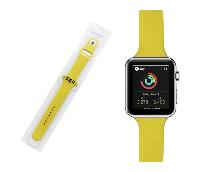 Zoom ZRSP-1014 42mm Sport Wrist Replacement Strap Bands for Apple Watch - Yellow - Zoom Image