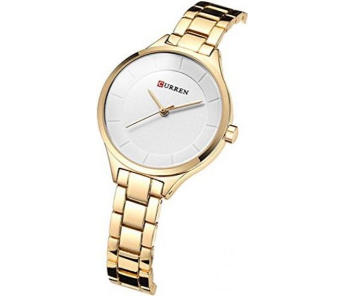 Curren 9015 Casual Fashion Watches For Women Gold And White - Zoom Image 2