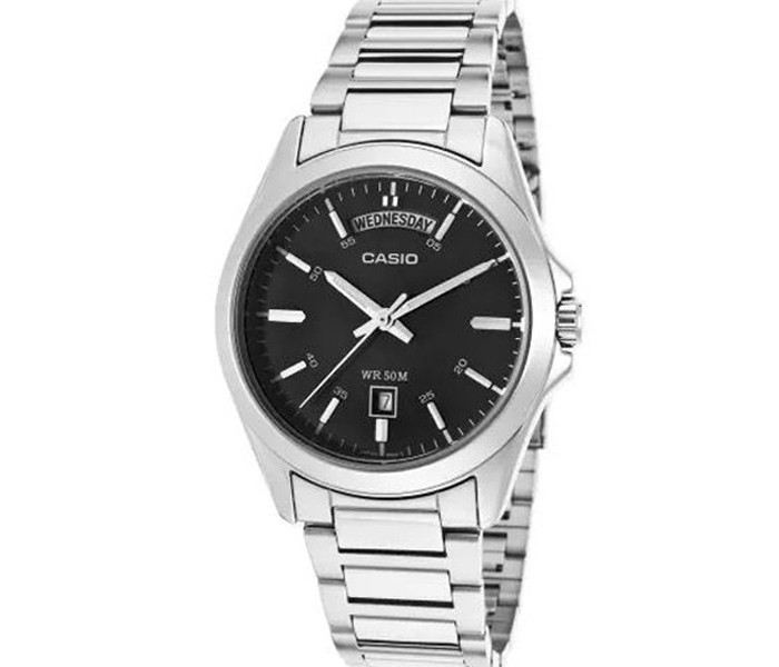 Casio MTP-1370D-1A1DF Mens Analog Watch Silver and Black - Zoom Image