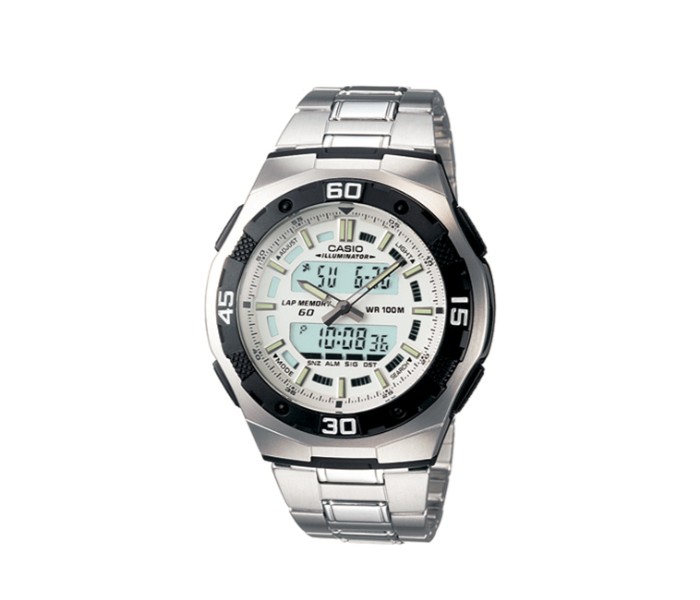 Casio AQ-164WD-7ADF Mens Casual Analog and Digital Watch Silver - Zoom Image 4