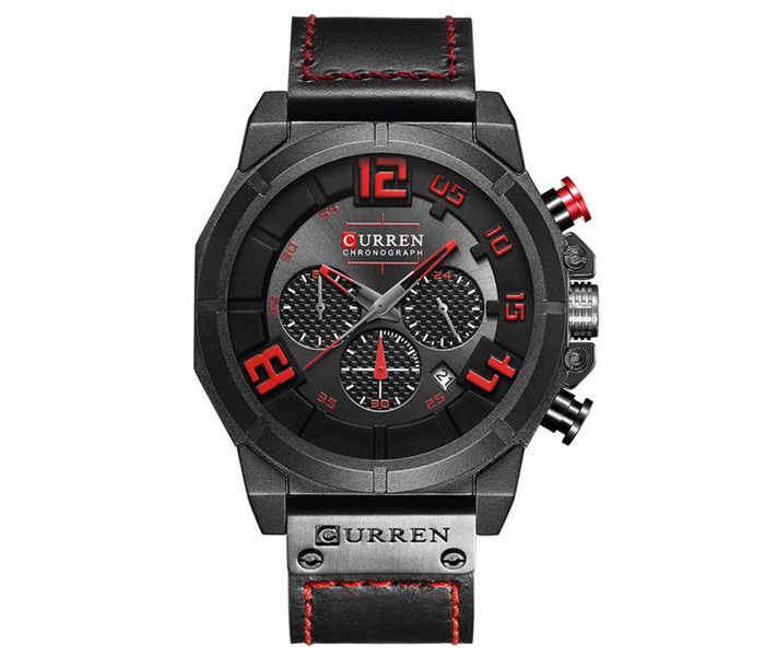 Curren 8287 Chronograph Watch For Men Black And Red - Zoom Image