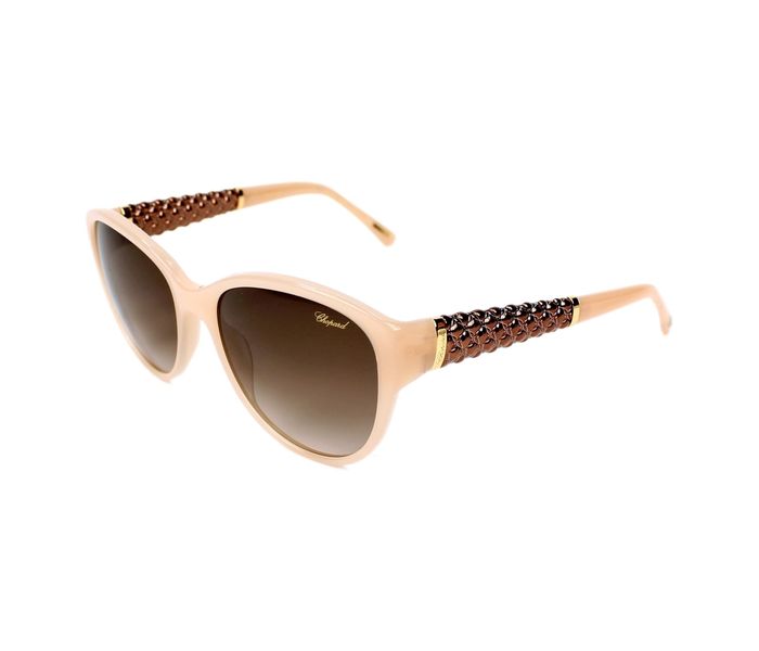 Chopard SCH127 09XA Oval Opaline Beige Frame & Grey Mirrored Sunglasses for Women - Zoom Image 1