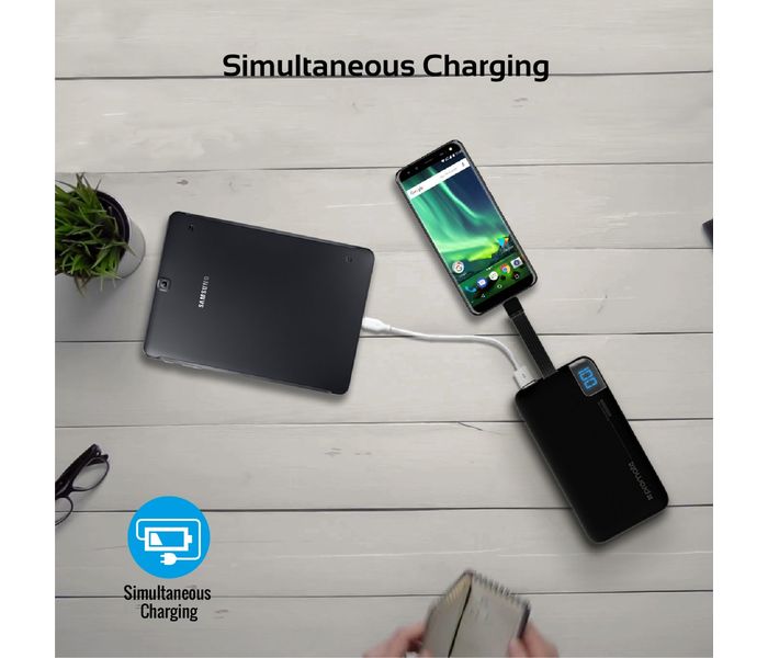 Promate Polymax-10C 10000 mAh Portable Power Bank with 2.1A USB Type C Charging Port, Black - Zoom Image 8