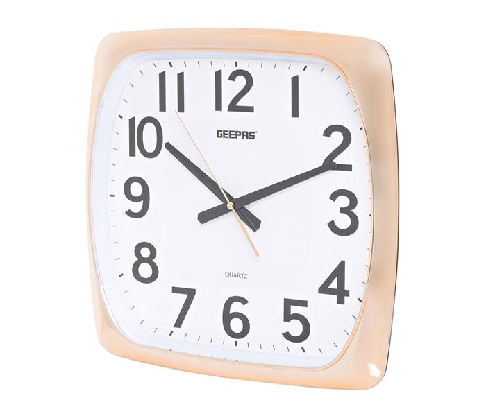 Geepas GWC4808 Taiwan Movement Round Wall Clock, White & Gold - Zoom Image 1