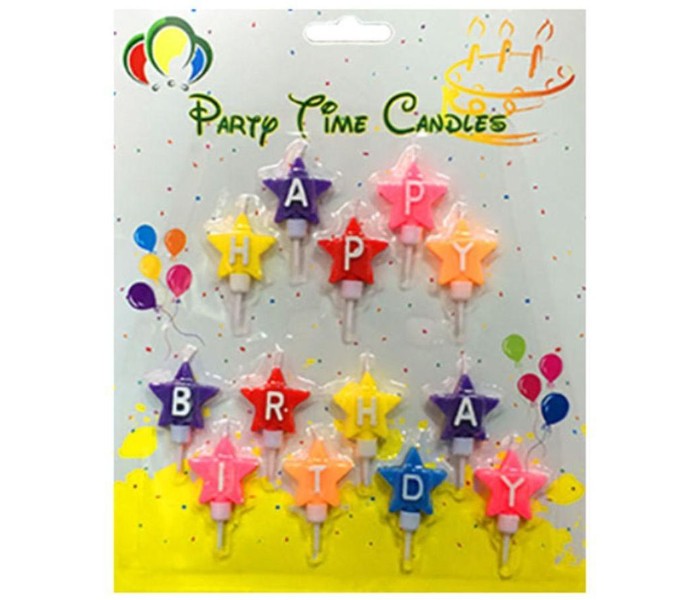 Party Time G017 Star Happy Birthday Candle Multicolor - Zoom Image