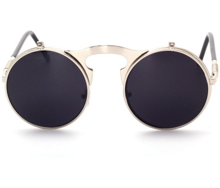  Round Steampunk Coating Metal Sunglass RSM-30B Black - Zoom Image 2