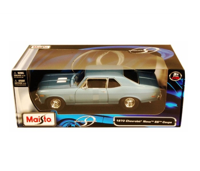 Maisto Tech 31132 1:18 SE (A) 1970 Chevrolet Nova SS Coupe Blue - Zoom Image 1