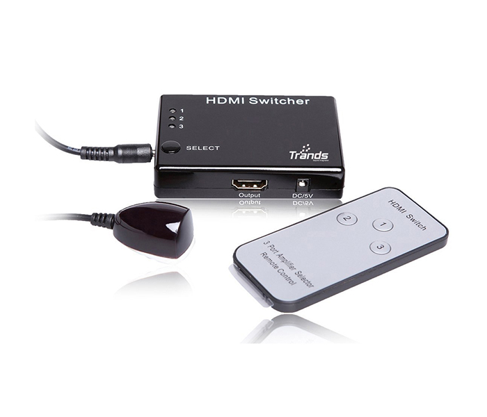 Trands TR-HD8145 4K Ultra HD Resolution HDMI Switch with Remote Control - Black - Zoom Image 3