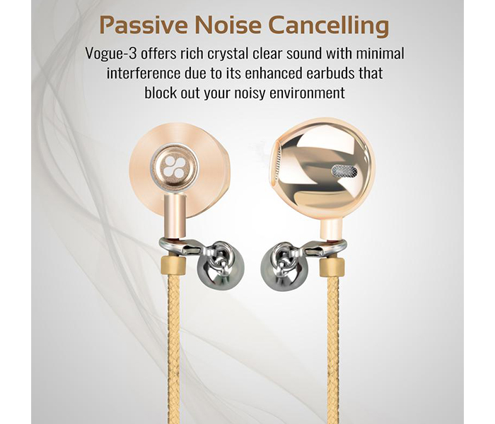 Promate VOGUE-3 Wearable Bracelet Style Stereo Earphones with Pandora Beads - Gold - Zoom Image 3