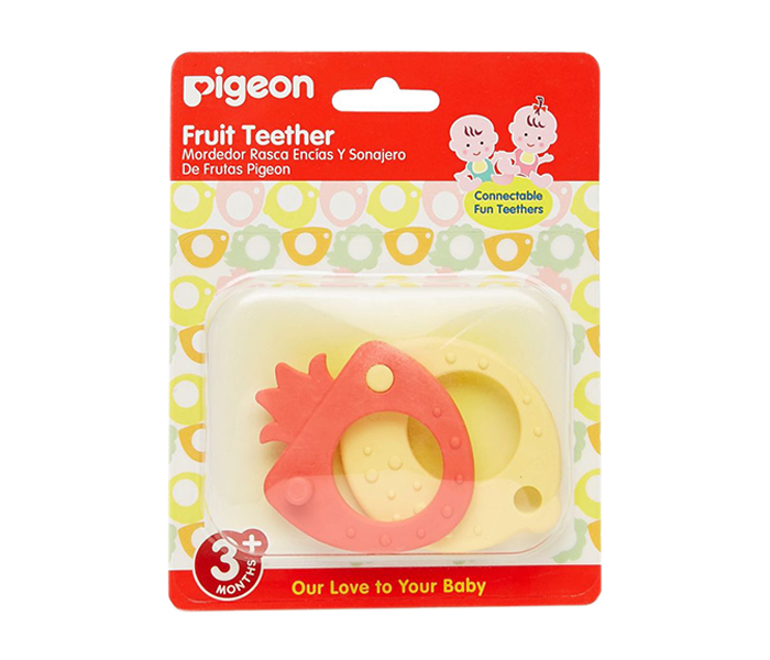 Pigeon N11583466A Fruit Series Cooling Teether - Green & Orange - Zoom Image