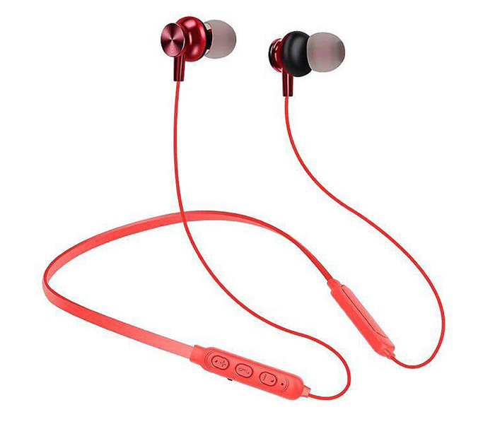 M730 Wireless Bluetooth Neckband Magnetic In-Ear Headphones With Mic - Red - Zoom Image