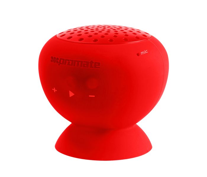 Promate Globo Mini Portable Wireless Stereo Speaker with Suction Cup - Red - Zoom Image 4