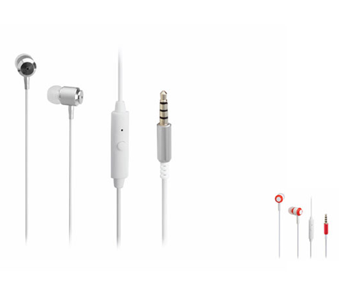 Geepas GEP4714 Stereo Earphone with Mic White - Zoom Image