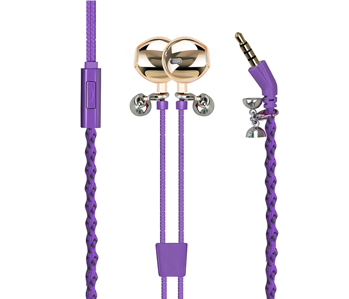 Promate Retro-2 Universal Wristband Style Stereo Earphones, Purple - Zoom Image 8