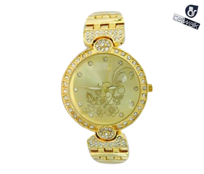 Catwalk CW-194 Genuine quality Fashionable Cz Watch For Women Gold - Zoom Image