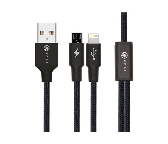 iends IE-CA2474 2-in-1 Fast Charging Braided Lightning Data Cable - Zoom Image 5