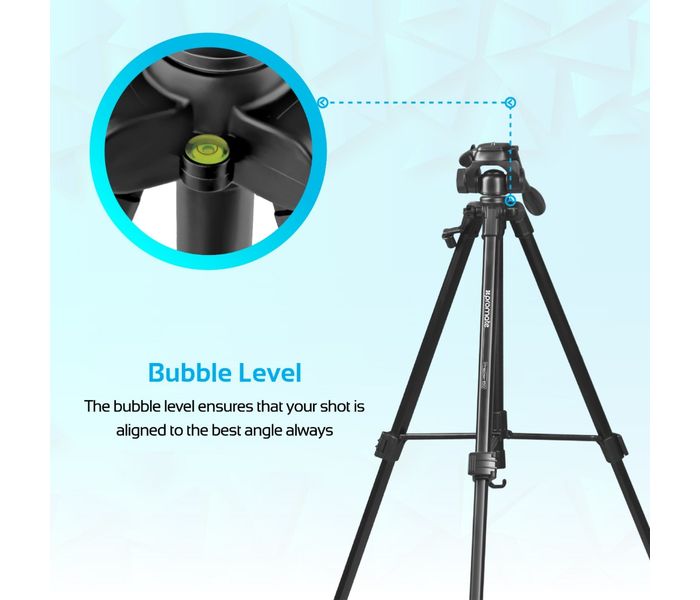 Promate Precise-150 3 Sections Aluminium Alloy Tripod with Quick-Release Plate, Black - Zoom Image 4