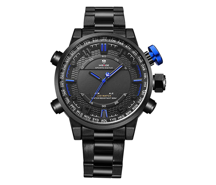 Weide WH-6402MB Analog and LED Digital Watch Black and Blue - Zoom Image 1