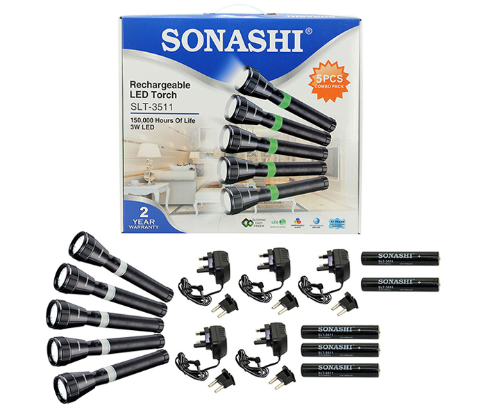 Sonashi SLT-3511 Rechargeable LED Torch Combo Pack - 5 Pieces - Zoom Image 3