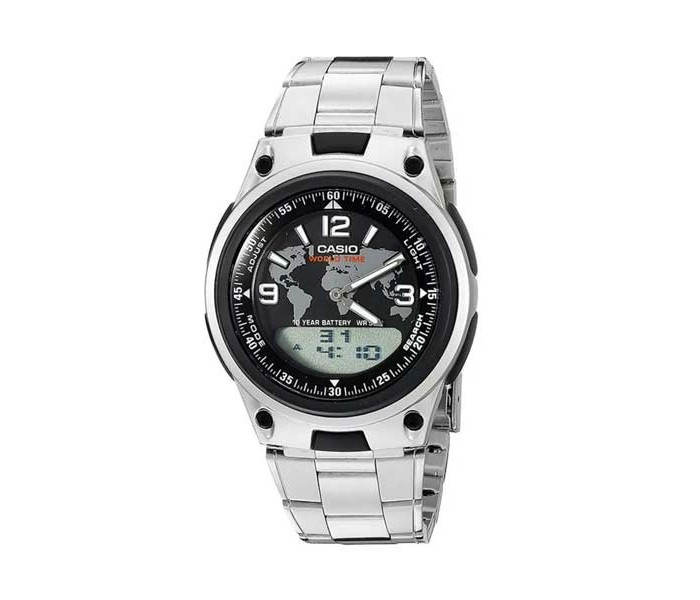 Casio AW-80D-1A2DF Mens Analog and Digital Watch Black and Silver - Zoom Image