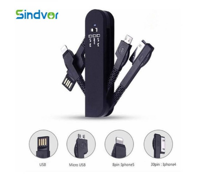 Pocket Knife Style 3-in-1 USB Data Charging Cable for all Devices PKS98 Multicolor - Zoom Image 2