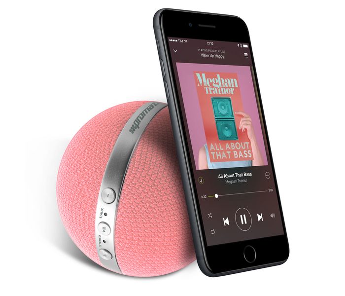 Promate Orbit Portable 3D Stereo Sound Bluetooth Speaker - Pink - Zoom Image 2