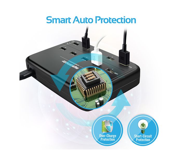 Promate UniStation 12000mAh 10-Port Desktop USB Rapid Charger with Over Charging Protection, Black - Zoom Image 5