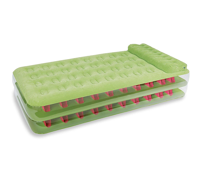 Intex ZX-67716 Inflatable Take Along Single Airbed with Hand Held Electric Pump - Green - Zoom Image 1