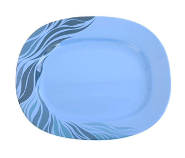 Royalford RF8143 14-inch Melamine Oval Plate - Blue - Zoom Image