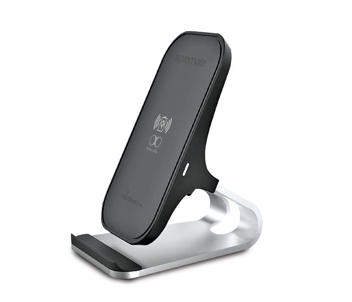 Promate Auradock-6 15W Qi Wireless Charging Pad Stand with Dual Coil - Grey - Zoom Image 7