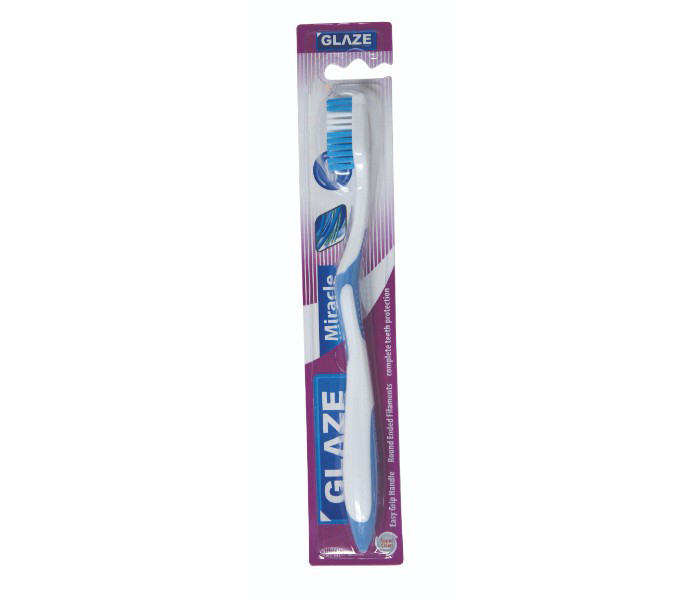 Glaze GL-232 Miracle Medium Toothbrush Single Pack White and Blue - Zoom Image