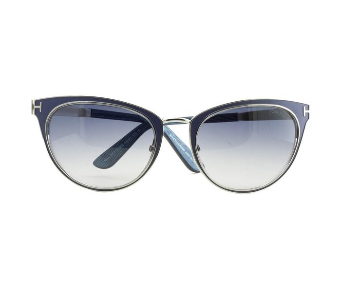 Tomford Nina TF373 86Z Cat Eye Blue & Silver Frame and Blue Gradient Mirrored Sunglasses for Women - Zoom Image 2