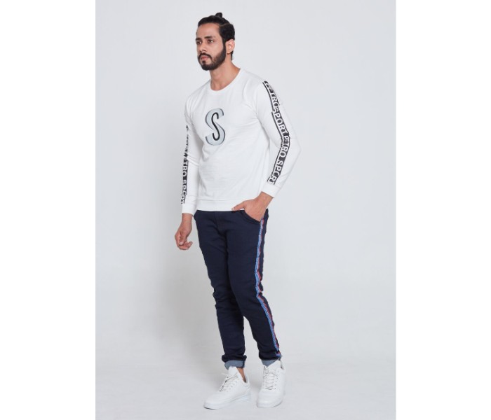 Petro OU10054 Printed Crew Neck Out wear T- Shirt M-White - Zoom Image 3