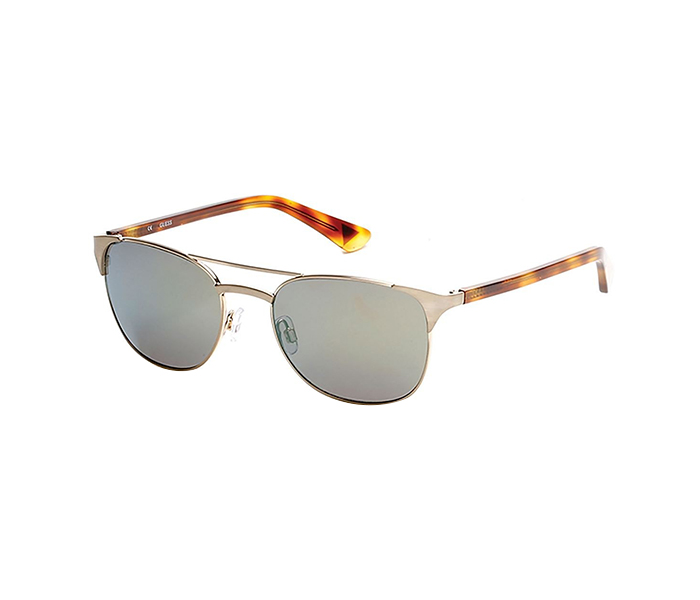 Guess GU7413 32Q Round Havana & Gold Frame and Green Mirrored Sunglasses for Unisex - Zoom Image 2