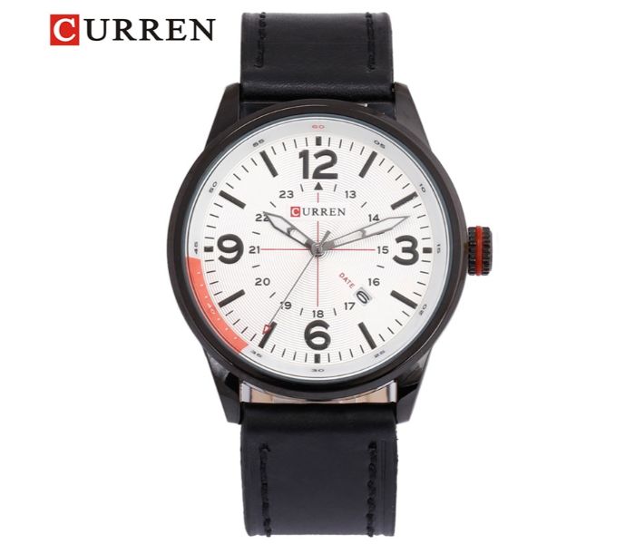 Curren 8215 Business Style Quartz Watch For Men Black and White - Zoom Image