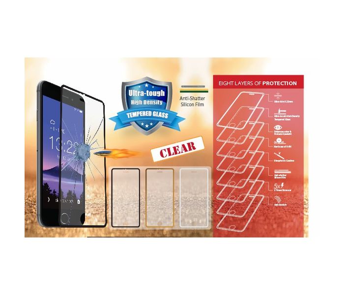 Promate UtterShield-iP6 Tempered Glass Ultra Thin Screen Protector, Black - Zoom Image 1