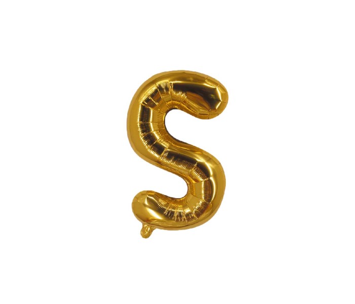 Party Time S-G-803409 Letter S 16 Inch Foil Balloon Gold - Zoom Image