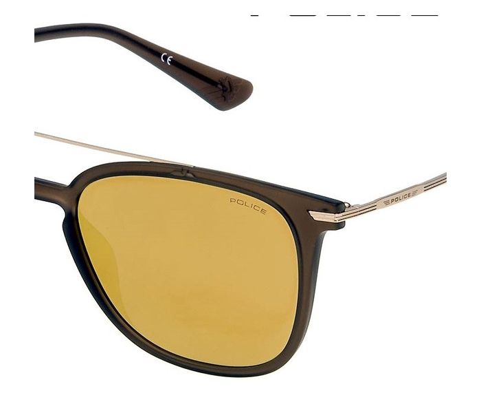 Police SPL360M V99G Aviator Brown With Gold Frame & Brown Gradient Mirrored Sunglasses for Men - Zoom Image 1