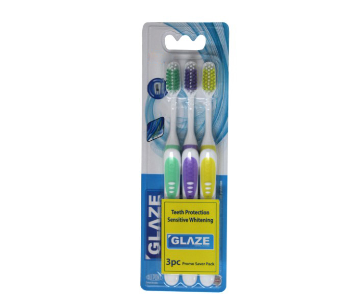 Glaze GL-238 Spectrum Medium Toothbrush Tripple Pack Assorted - Zoom Image