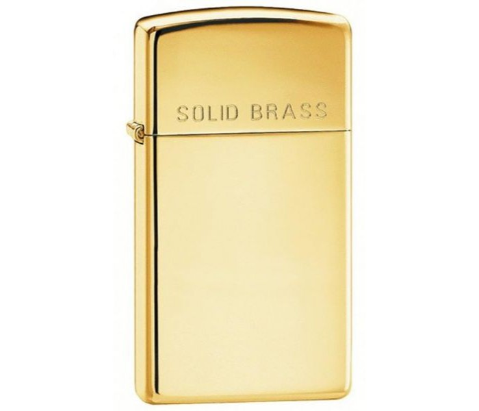 Zippo 1654 Slim Brass Solid Lighter Gold - Zoom Image 2